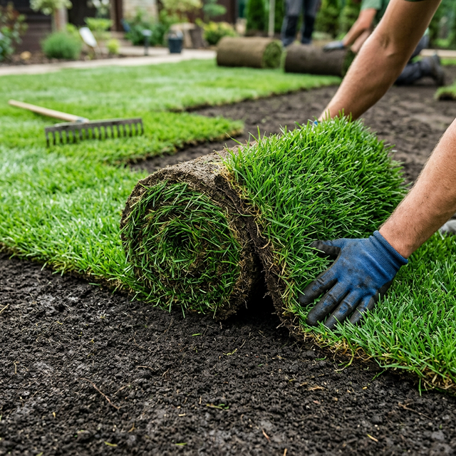 Sakarya Rulo Çim Serme Çalışması